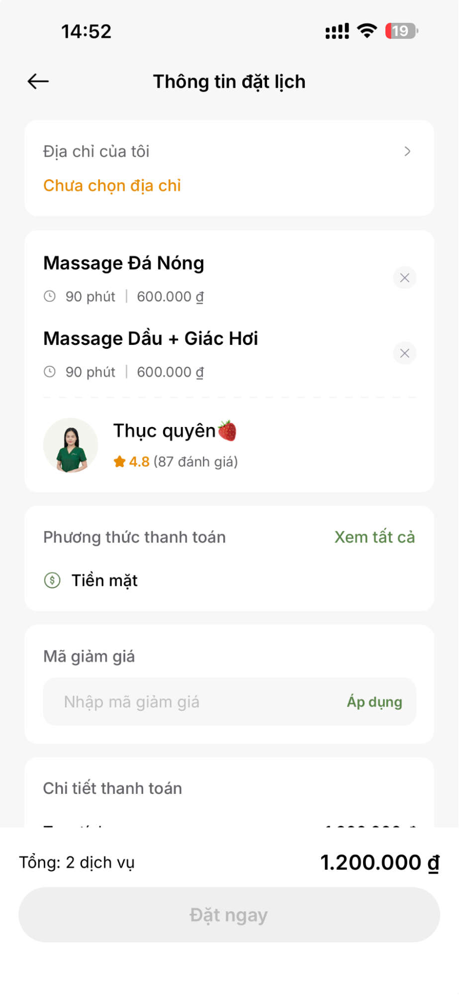 Đặt lịch
